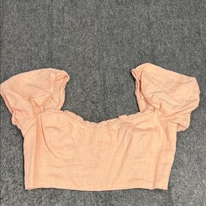 Wilfred Soft Peach Puff Sleeve Crop Top